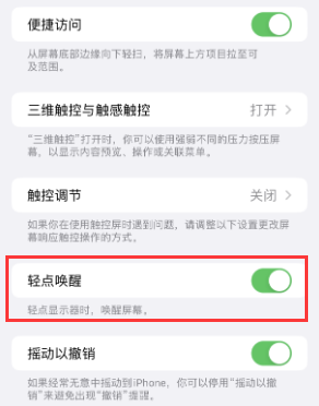 汪清苹果授权维修站分享iPhone轻点无法唤醒怎么办 